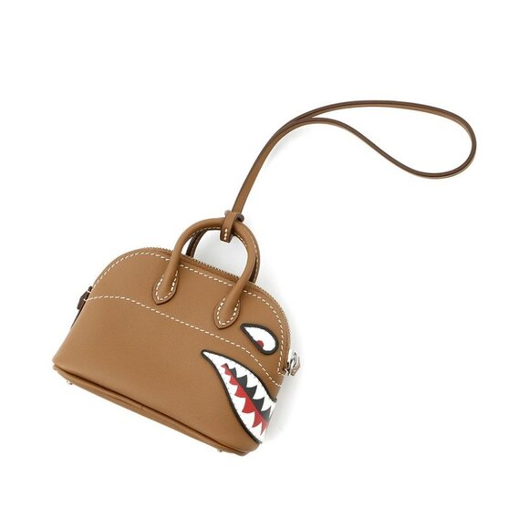 HERMES Bolide Shark Bag Charm Evercolor Gold - Picture 2 of 8